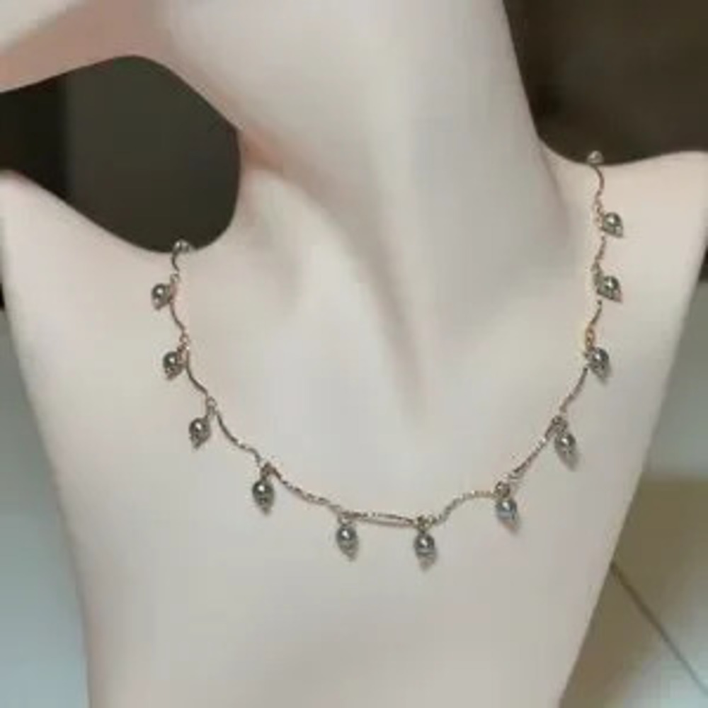 Vintage Gold and Grey Pearl Necklace